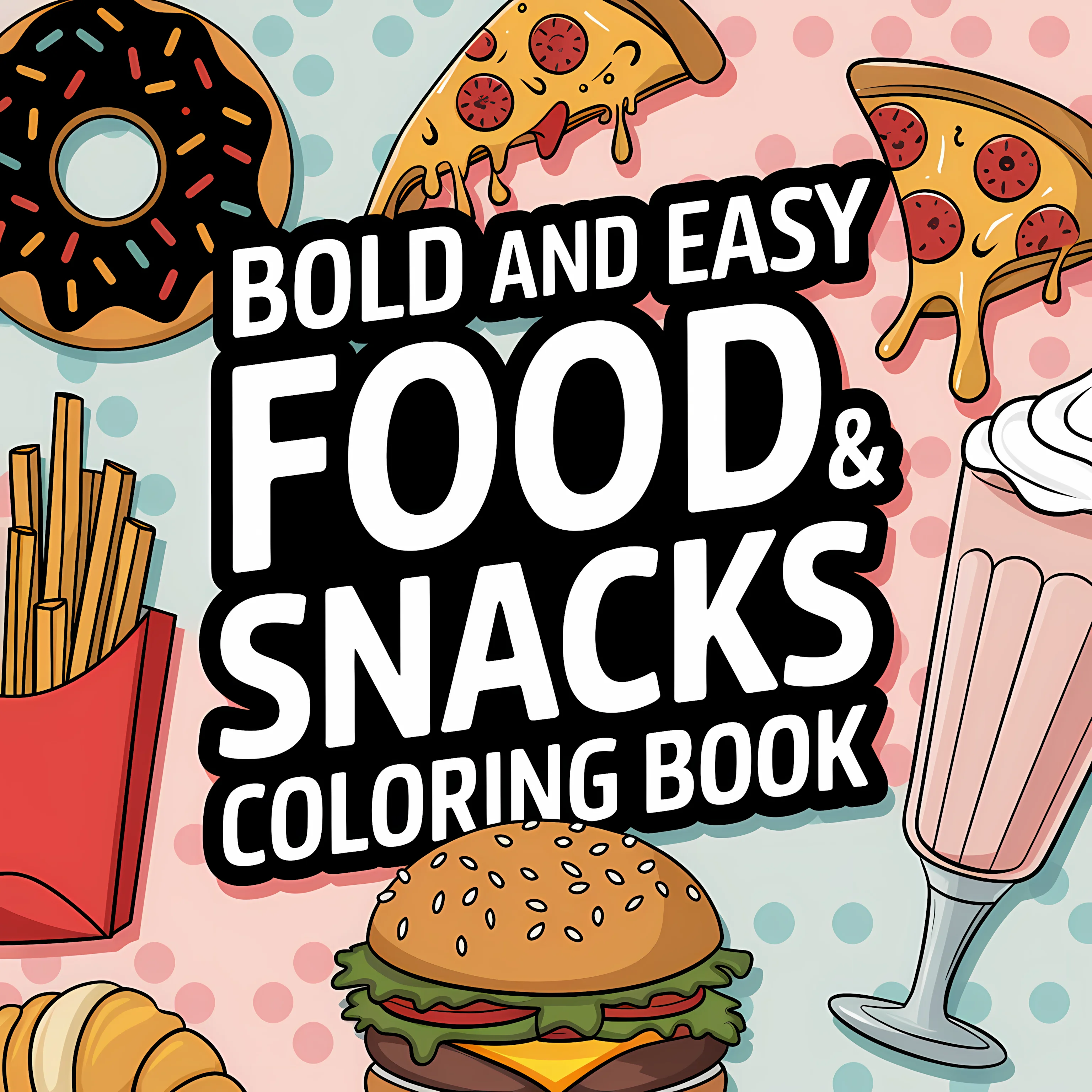 Food Snacks Drawing - 簡単なお食事や軽食の塗り絵ブック 大人向け塗り絵ブック、誕生日プレゼント、新学期用品、大人向けのかわいい描画ブック