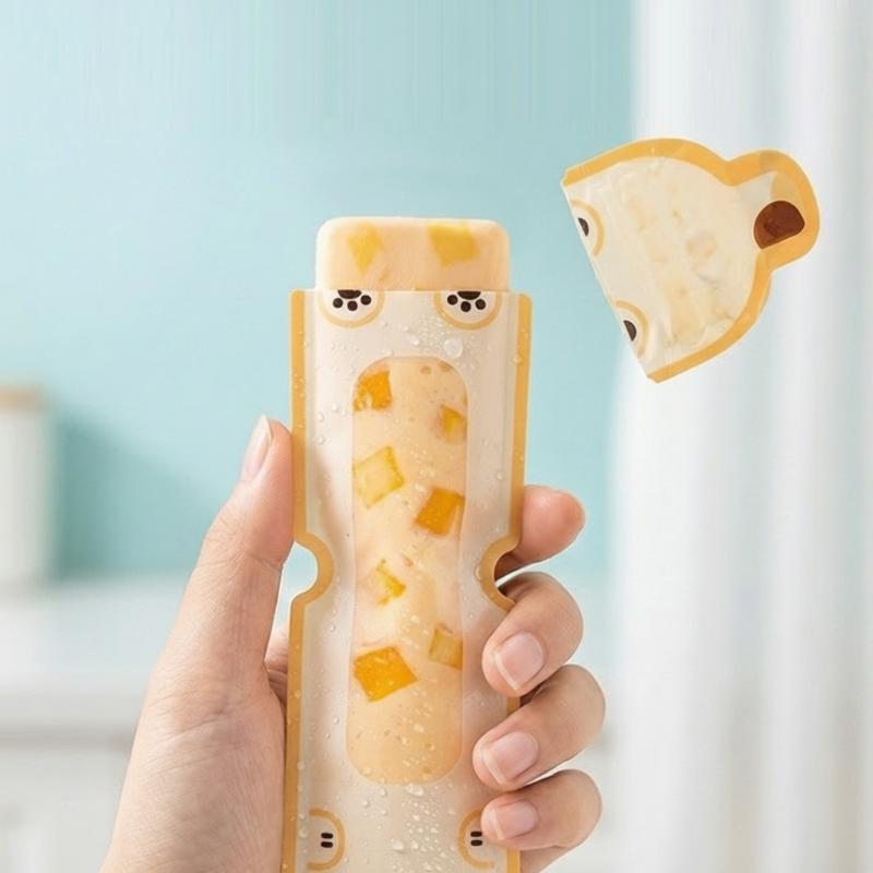 Food Snacks For Toddlers - 20 個のかわいい漫画 DIY アイスキャンディーバッグ漏れ防止食品グレードのシールポーチ自家製アイスキャンディー幼児用健康スナック用