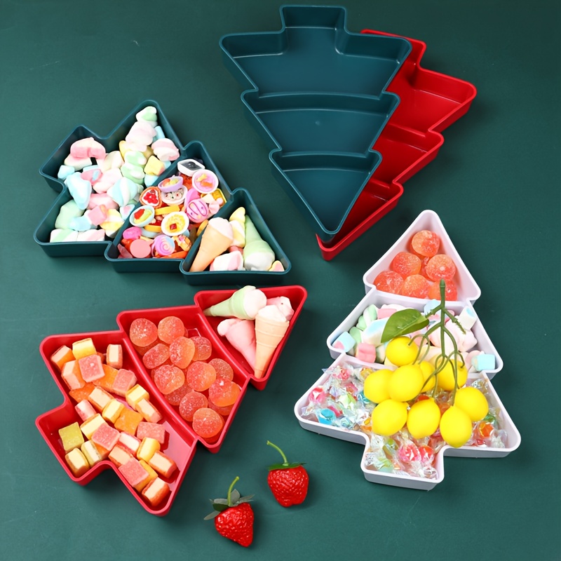 Xmas Food Snacks - 3個セット クリスマスツリー フードデコレーション トレイ パレット センターピース