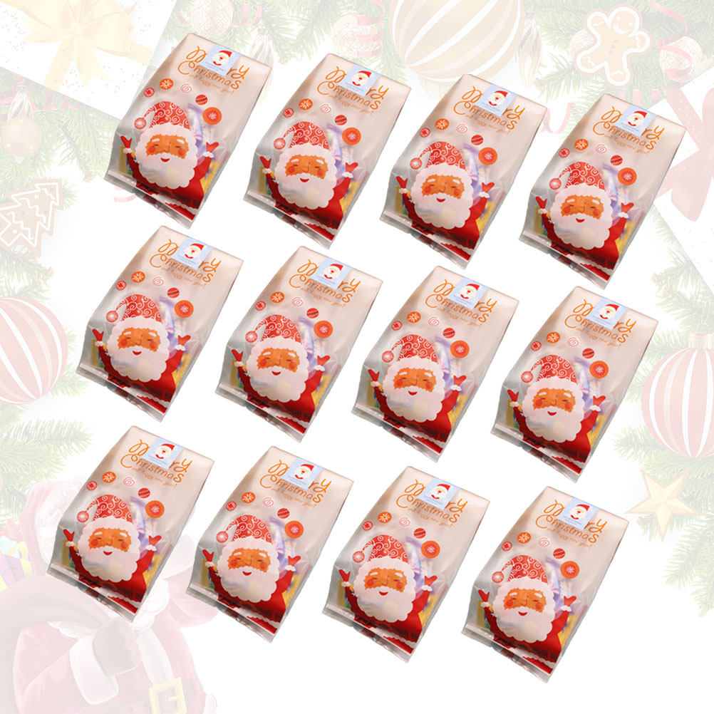 50枚入りプラスチック製ベーキングバッグ クリスマス柄ギフト - Xmas Food Snacks のレビューと価格