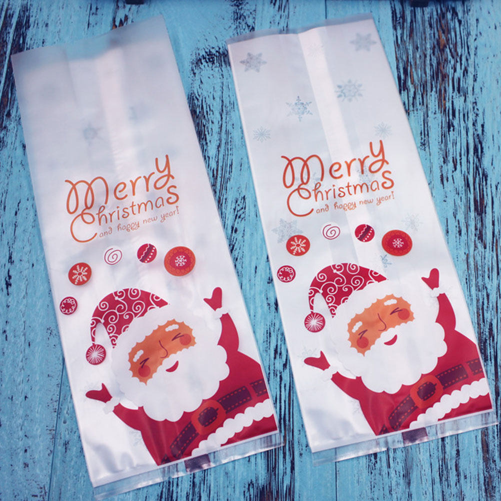 50枚入りプラスチック製ベーキングバッグ クリスマス柄ギフト - Xmas Food Snacks のレビューと価格