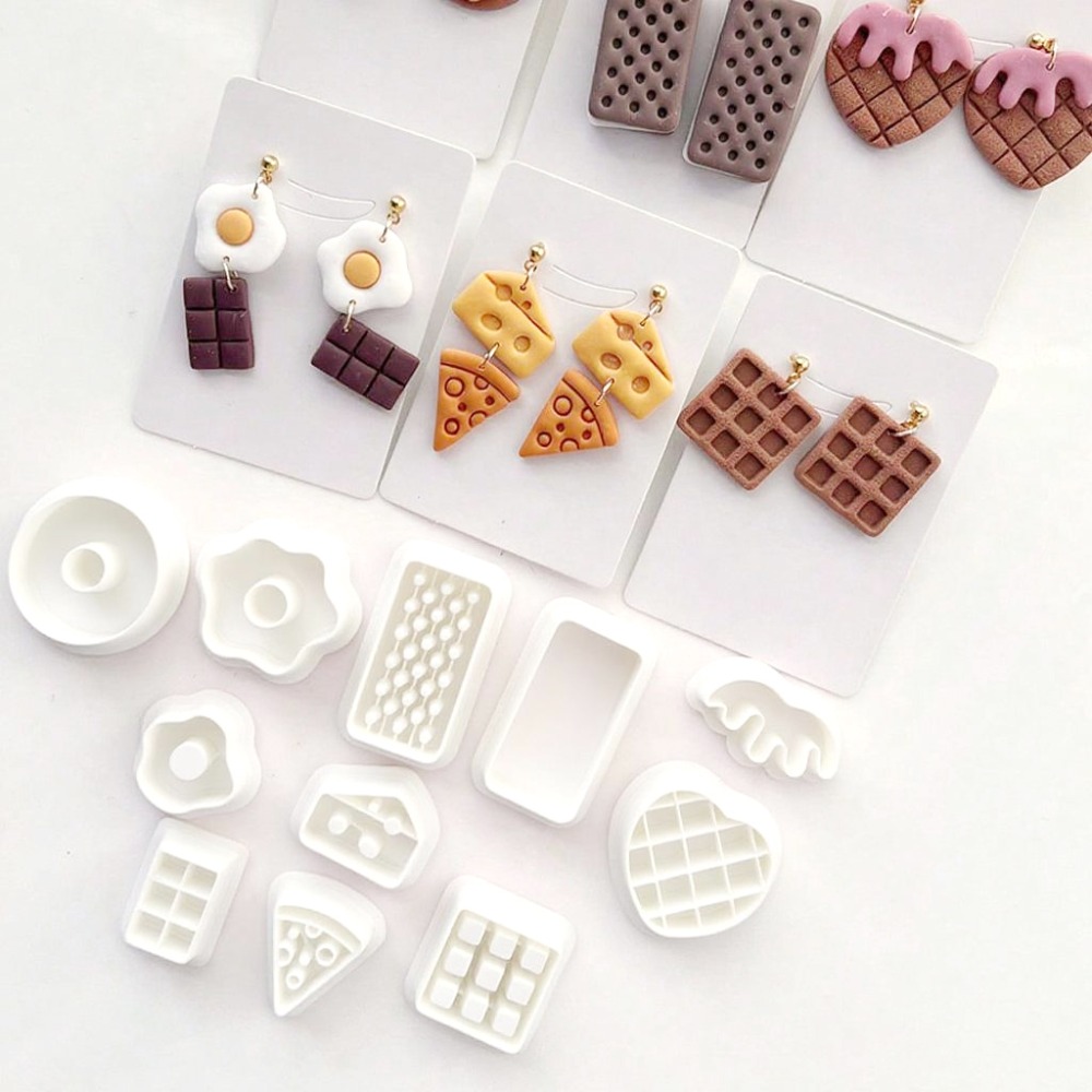 11個/セット スナックテーマのポリマークレイカッターセット - Food Stamps Snacks のレビューと価格