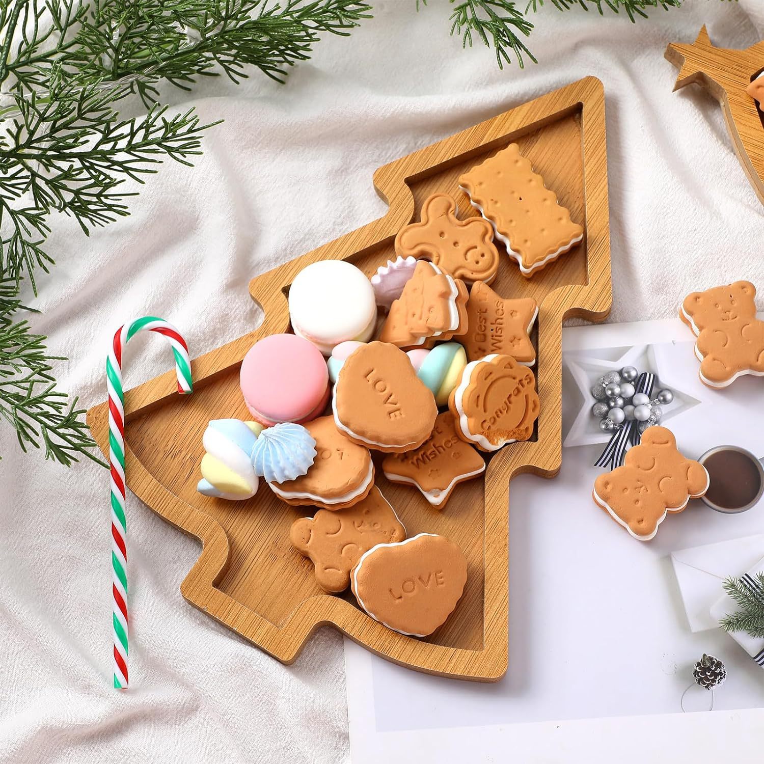 クリスマスツリー型サービングトレイ、サービングボウル皿、室内 - Xmas Food Snacks のレビューと価格