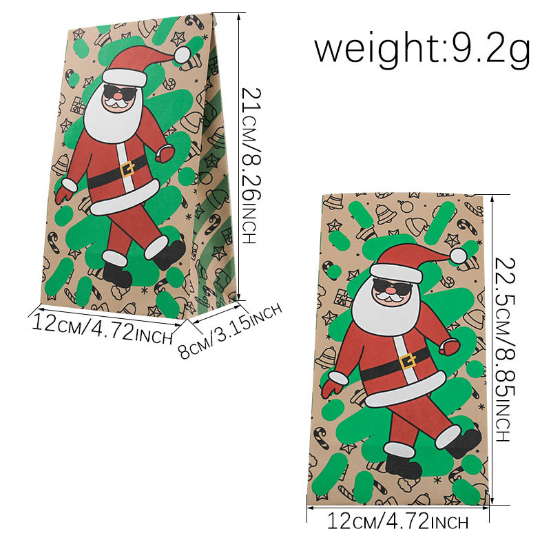 クリスマス紙袋 24 個新しい角底ギフトバッグ耐油性スナック - Xmas Food Snacks のレビューと価格