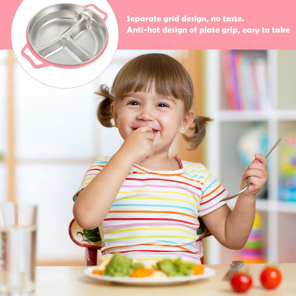 ステンレス製子供用仕切り付きプレート 家庭用分割サービングト - Food Snacks For Toddlers のレビューと価格