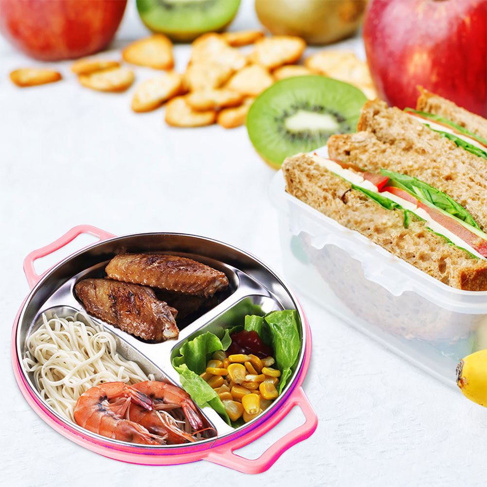 ステンレス製子供用仕切り付きプレート 家庭用分割サービングト - Food Snacks For Toddlers のレビューと価格