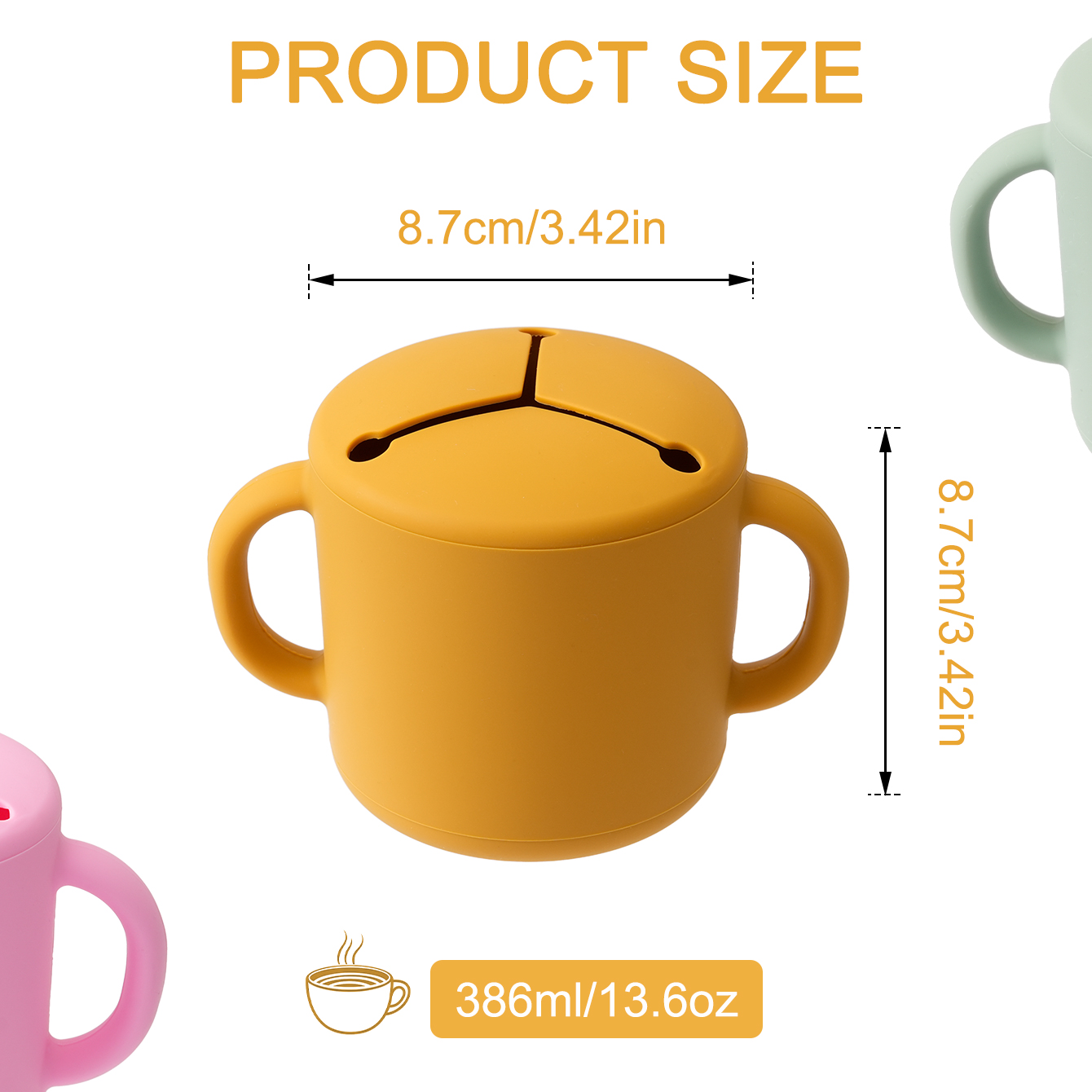 1 個ベビーシリコーンダブルハンドルスナックカップ BPA  - Food Snacks For Toddlers のレビューと価格